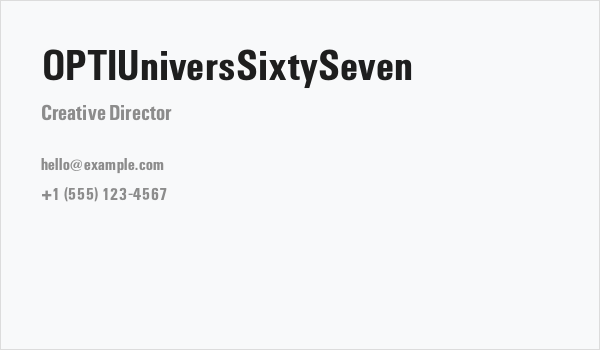 OPTIUniversSixtySeven Business Card