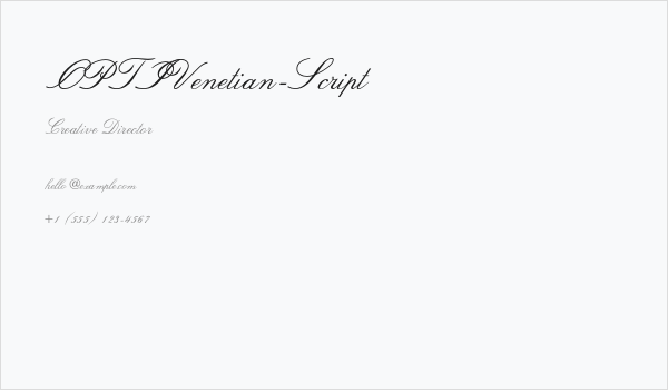 OPTIVenetian-Script Business Card