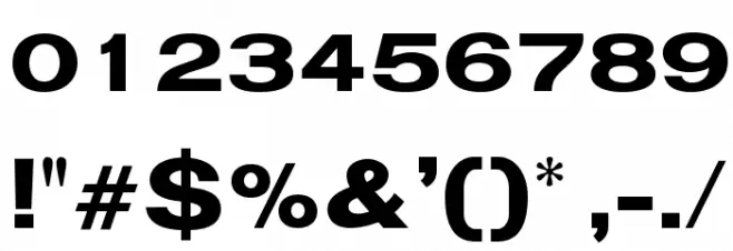 OPTIVenus-BoldExtended Font OTHER CHARS