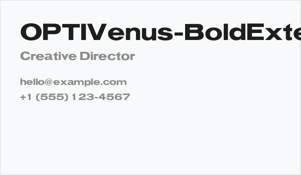 OPTIVenus-BoldExtended Business Card