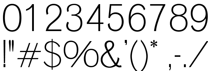 OPTIVenus-Light Font OTHER CHARS