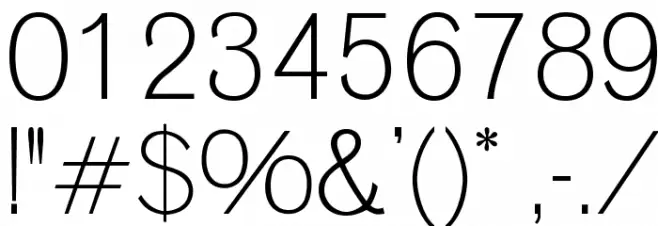 OPTIVenus-Light Font OTHER CHARS