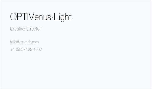 OPTIVenus-Light Business Card