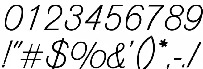 OPTIVenusLight-Italic Font OTHER CHARS