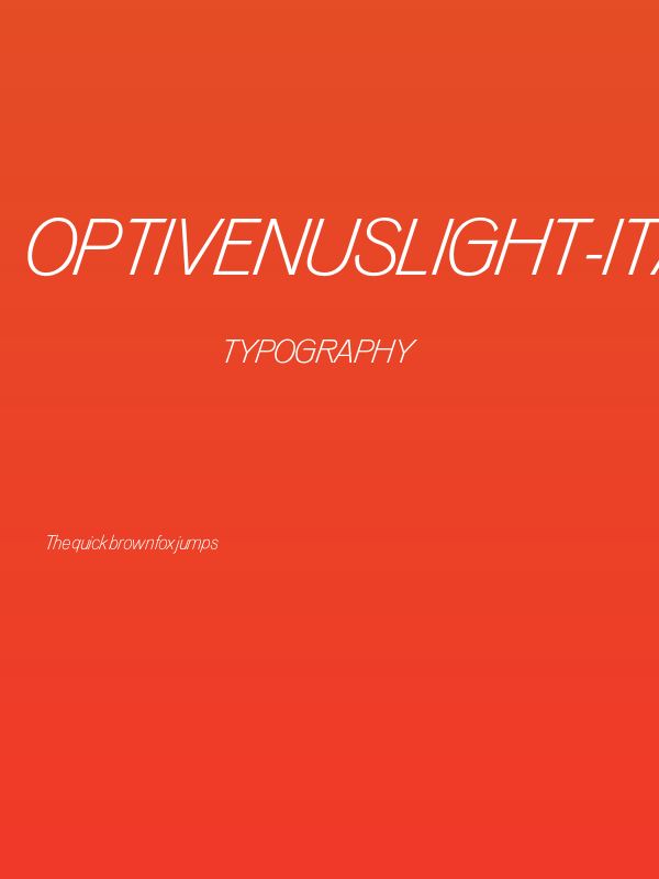 OPTIVenusLight-Italic Poster