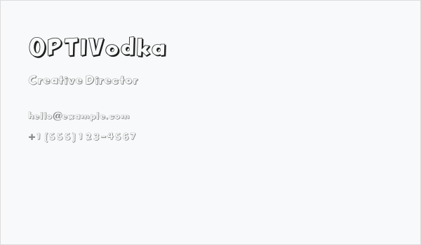 OPTIVodka Business Card