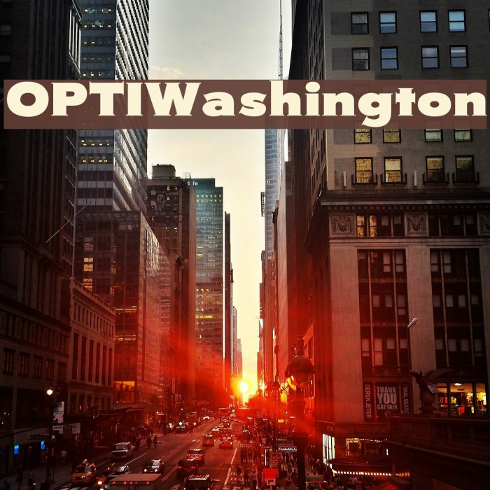 OPTIWashington Font examples