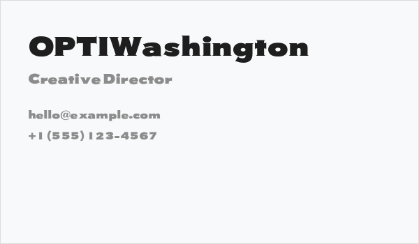 OPTIWashington Business Card