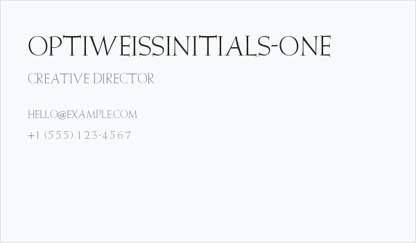 OPTIWeissInitials-One Business Card