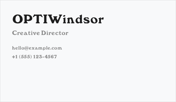 OPTIWindsor Business Card