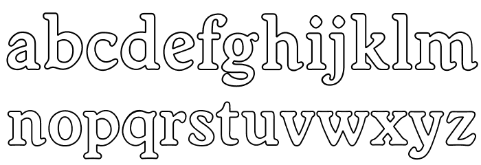 OPTIWorcester-RoundSLBold-Out Font LOWERCASE