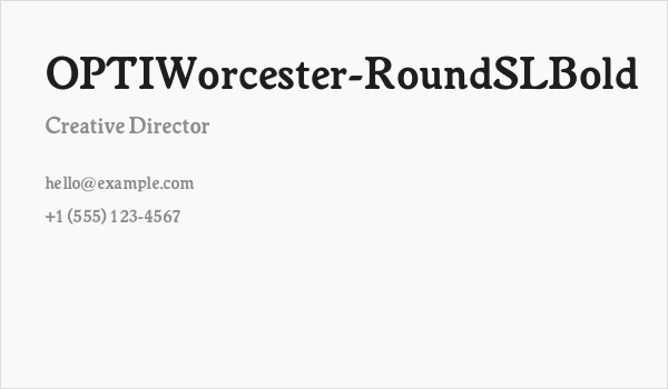 OPTIWorcester-RoundSLBold Business Card