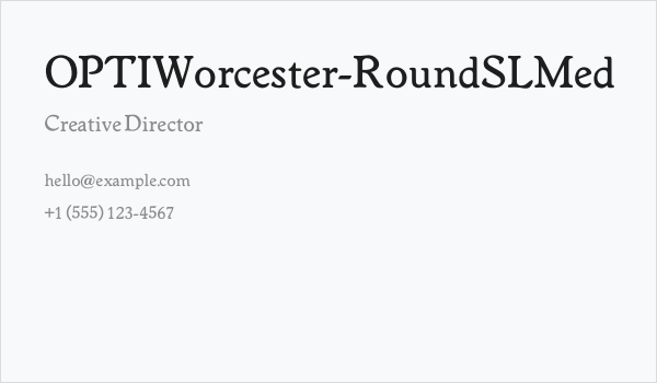 OPTIWorcester-RoundSLMed Business Card