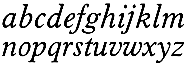 OPTIWorcesterRoundSLItalic Font LOWERCASE