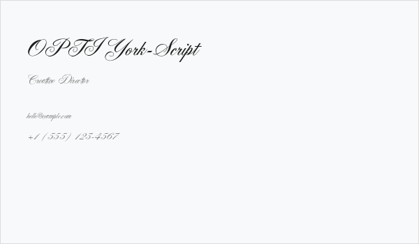 OPTIYork-Script Business Card