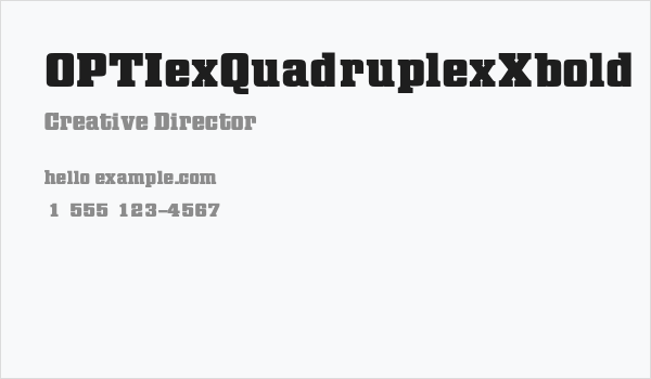 OPTIexQuadruplexXbold Business Card