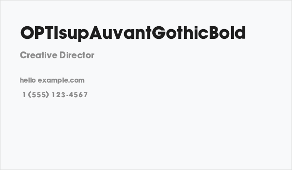 OPTIsupAuvantGothicBold Business Card