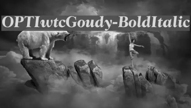 OPTIwtcGoudy-BoldItalic Font examples