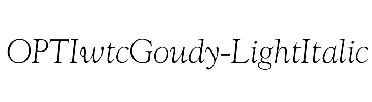 OPTIwtcGoudy-LightItalic Font