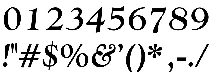 OPTIwtcGoudy-MediumItalic Font OTHER CHARS