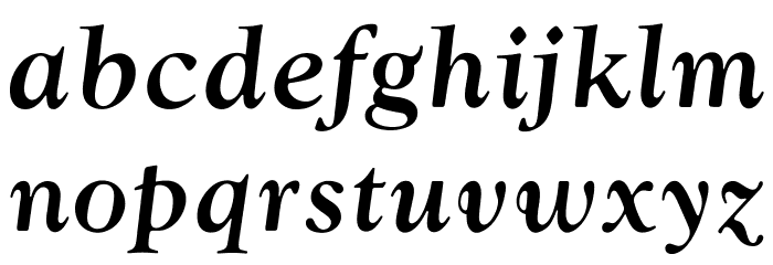 OPTIwtcGoudy-MediumItalic Font LOWERCASE