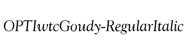 OPTIwtcGoudy-RegularItalic Font