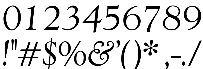 OPTIwtcGoudy-RegularItalic Font OTHER CHARS