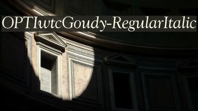 OPTIwtcGoudy-RegularItalic Example 2