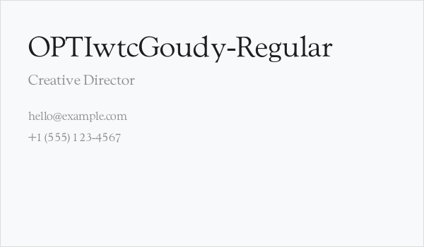 OPTIwtcGoudy-Regular Business Card