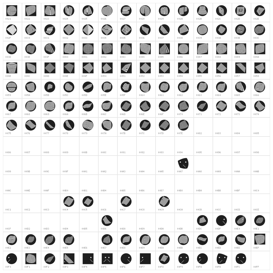 OpArtCarpets Character Map