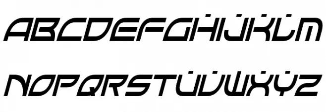 OpTic Condensed Italic Schriftart Groß