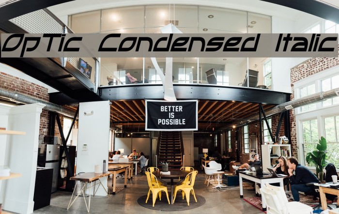OpTic Condensed Italic Example 2