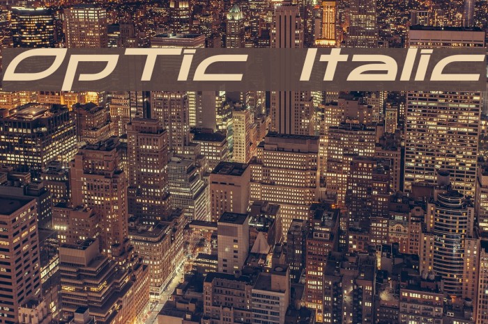 OpTic Italic Font examples