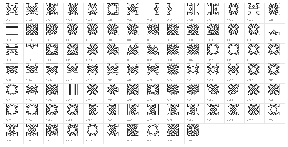 Opattfram01 Character Map