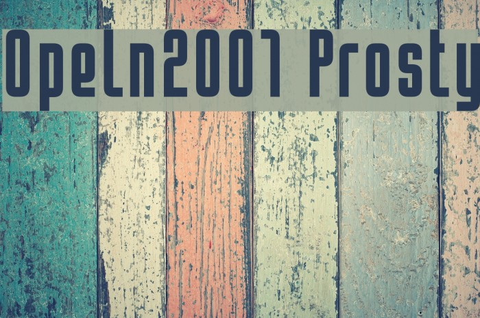 Opeln2001 Prosty Font examples