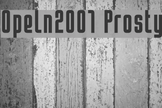 Opeln2001 Prosty Font examples