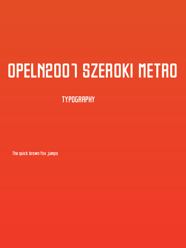 Opeln2001 Szeroki Metro Poster