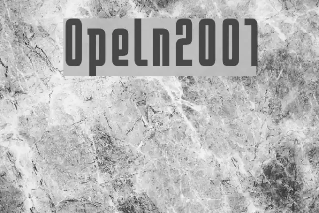 Opeln2001 Font examples