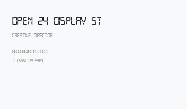 Open 24 Display St Business Card