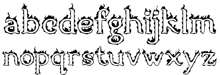 Open Flame Font LOWERCASE