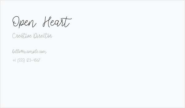 Open  Heart Business Card