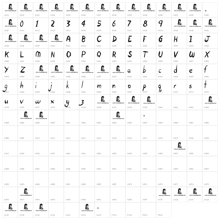 Open Hours Character Map