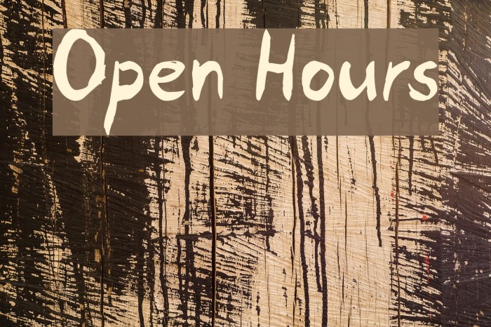 Open Hours Font examples