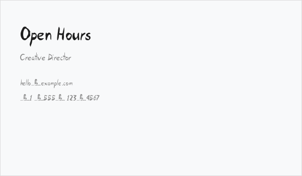 Open Hours Business Card