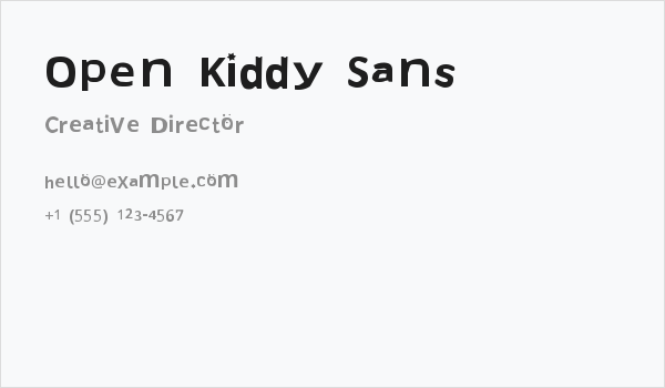Open Kiddy Sans Business Card