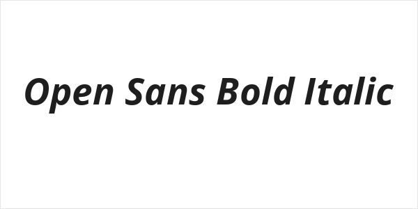 Open Sans Bold Italic Logo