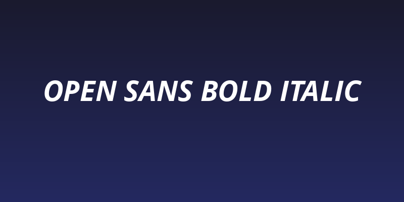 Open Sans Bold Italic Social Header