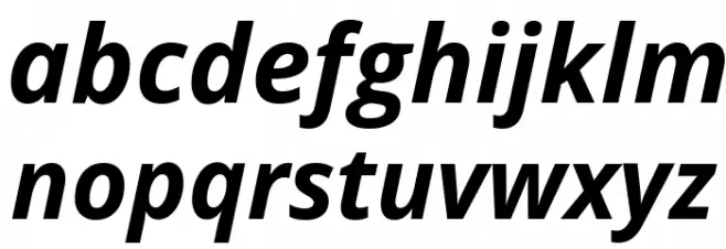Open Sans Bold Italic Caratteri MINUSCOLO