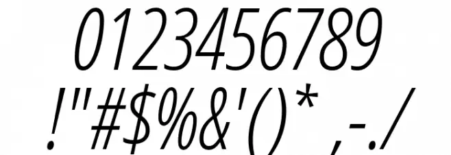 Open Sans Condensed Light Italic Font OTHER CHARS