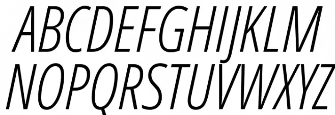 Open Sans Condensed Light Italic Schriftart Groß